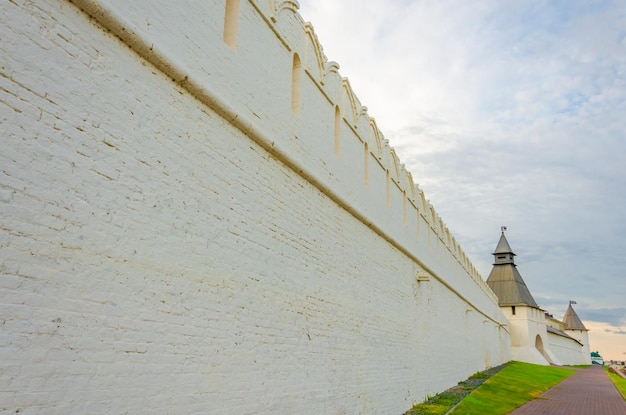 A long stone fortress wall.