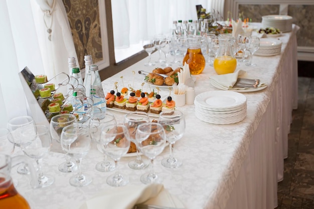 Long White Buffet Table