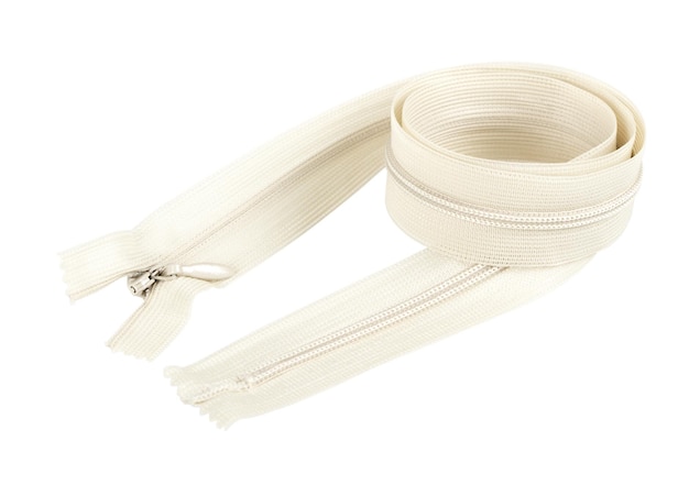 Long white invisible zipper roll