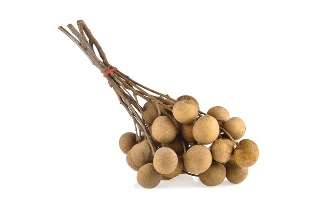 Longan (Dimocarpus longan) on white background.