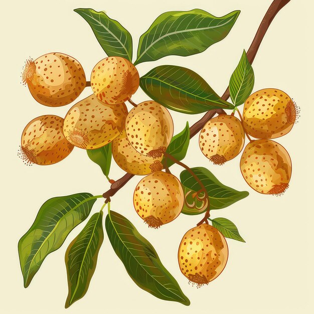 Longan Fruit Vector Illustration