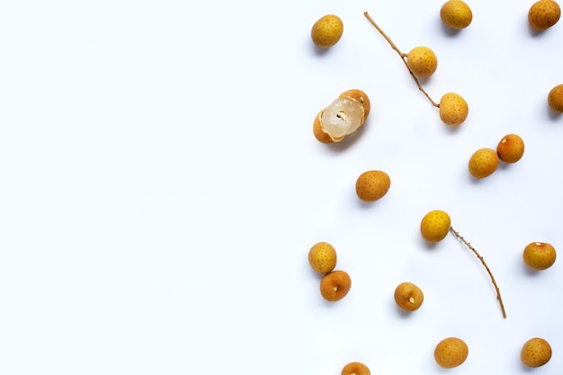 Longan isolated on white background.