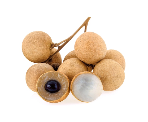 Longan isolated on white wall