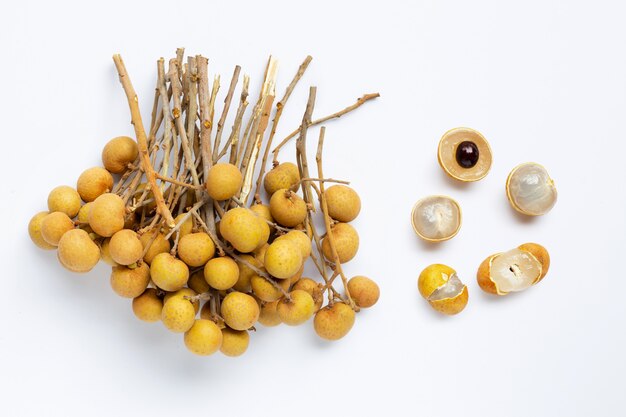 Longan isolated on white.