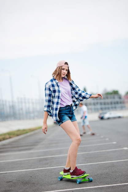 longboarding girl