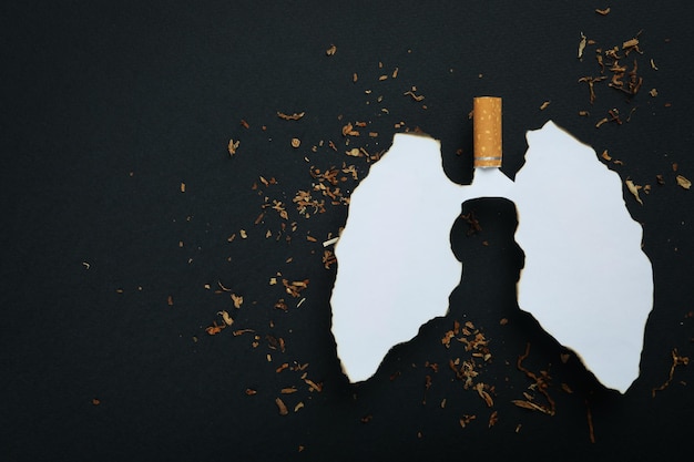 Longgezondheidsconcept schade van roken op de longen