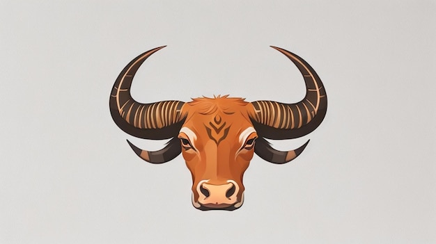 Longhorn Bull Buffalo Cow Head Taurus Logo