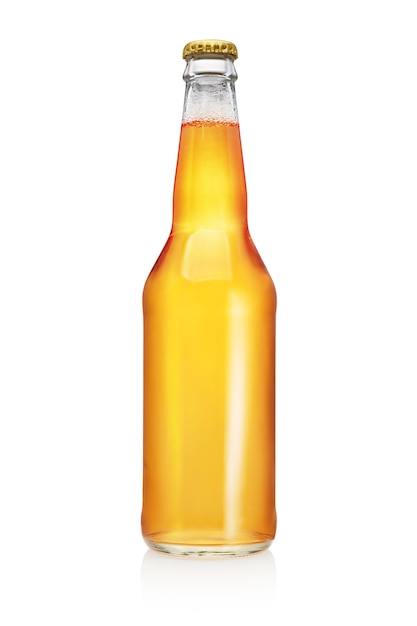 Longneck Beer bottle isolated. Transparent, without label.