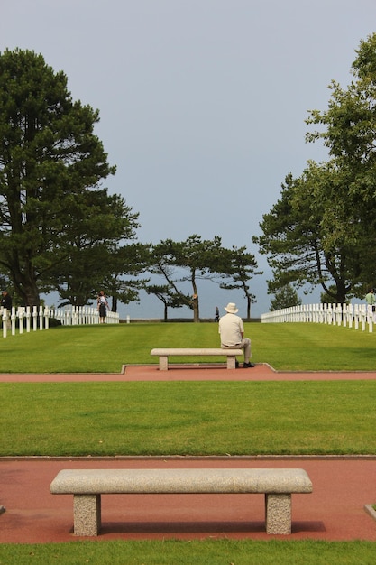 Longuessurmer normandië frankrijk 29 mei 2019 amerikaanse militaire begraafplaats in colleville