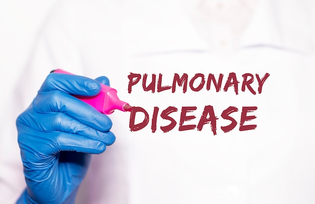Longziekte inscriptie. Obstructieve longpathologie concept