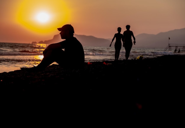 Lonly teen at the beach without friends