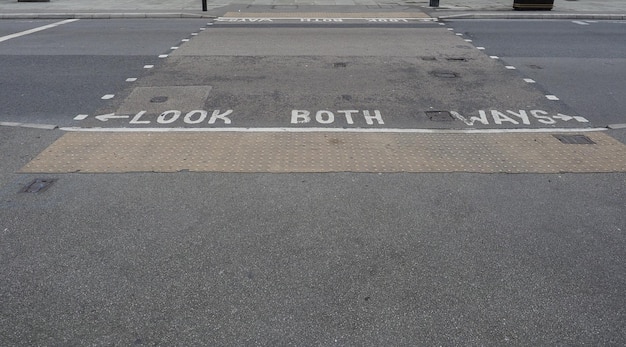 Look both ways sign in London