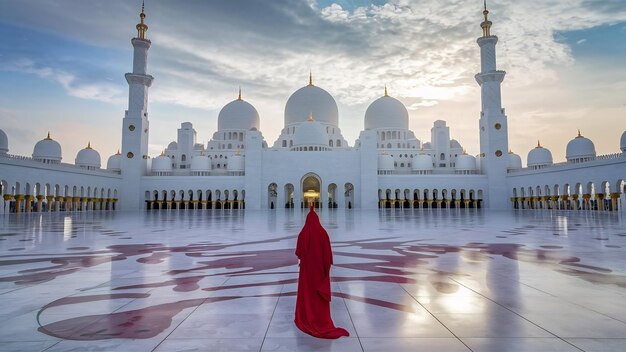 Look from afar at awesome buildings of shekh zayed grand mosque