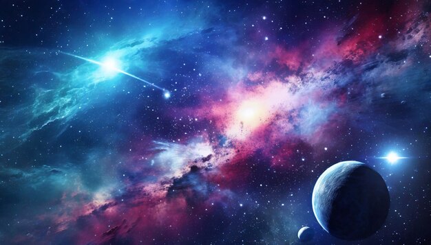 宇宙から銀河と星を見る 宇宙は星星雲と銀河に満ちている