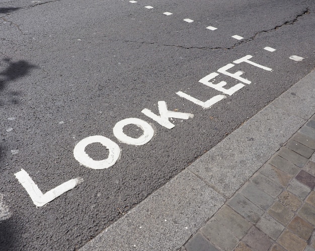 Look Left sign