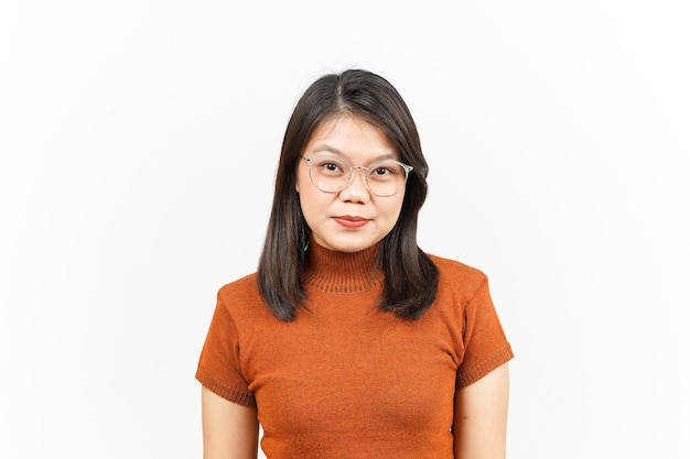 Looking to The Camera Of Beautiful Asian Woman Isolated On White Background