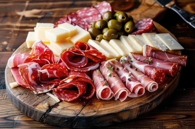 Looking for a delicious and easy meal Look no further than our charcuterie board This board is loaded with cured meats cheeses and olives all of which are perfectly paired tog