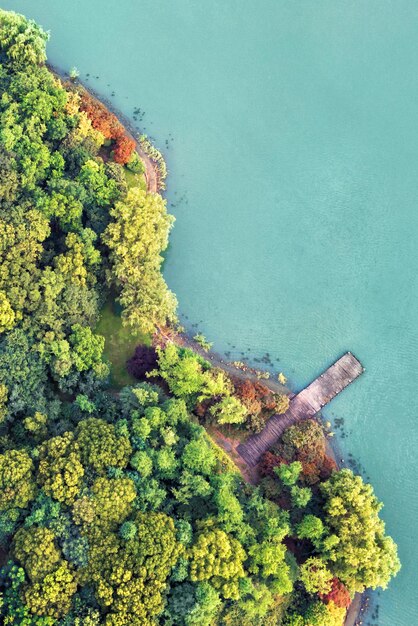 Foto guardando verso l'isola nel lago