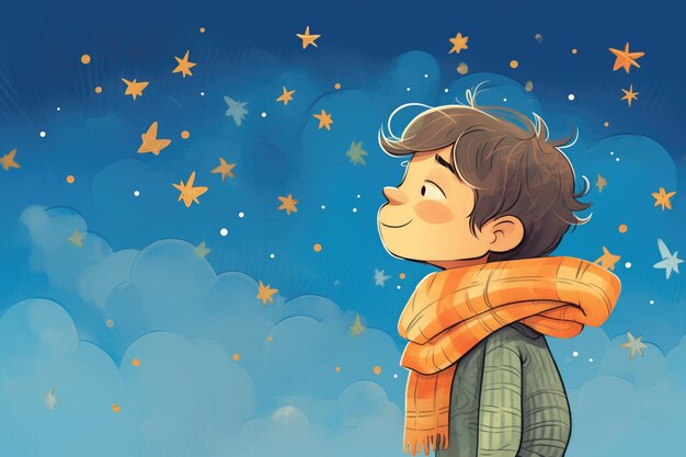 Looking at stars wrapped in a big soft scarf