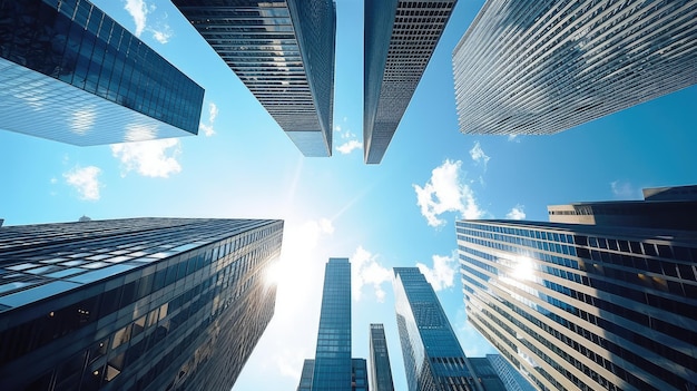 Looking up at the commercial buildings in the city's cbd