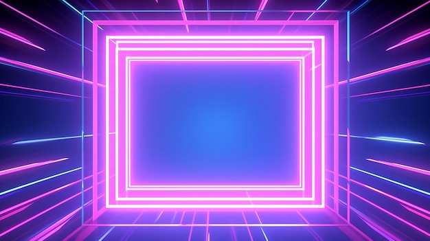 Looped 3d animation abstract futuristic neon background generative ai