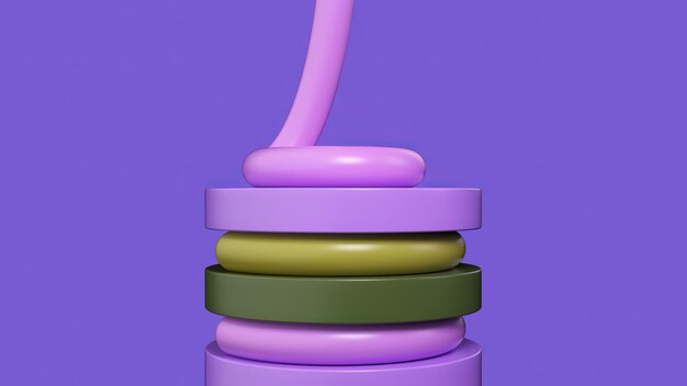 Photo looped animation of a cartoon cake on a bright background