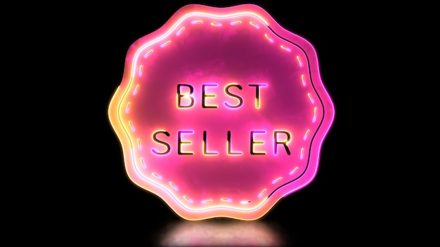 Photo looping glowing neon effect best selling icons black background