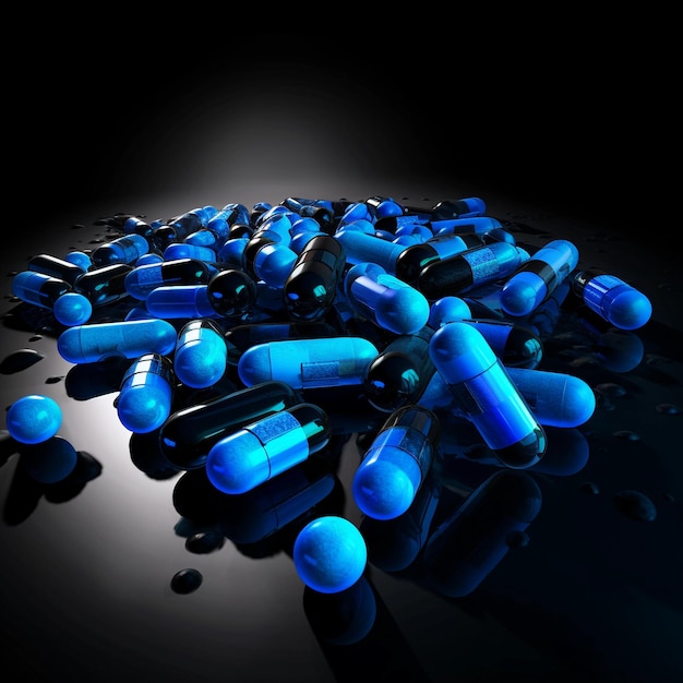 loose blue capsules