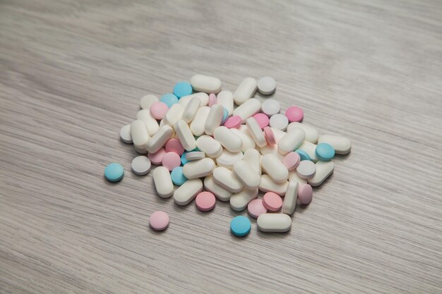 Loose colored tablets