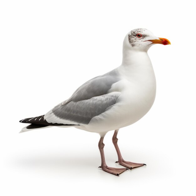 Photo loose gestural seagull on white background uhd image