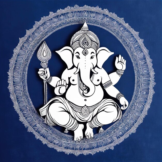 lord ganesh in the background indian festival vector illustrationillustration of hindu ganesha gan