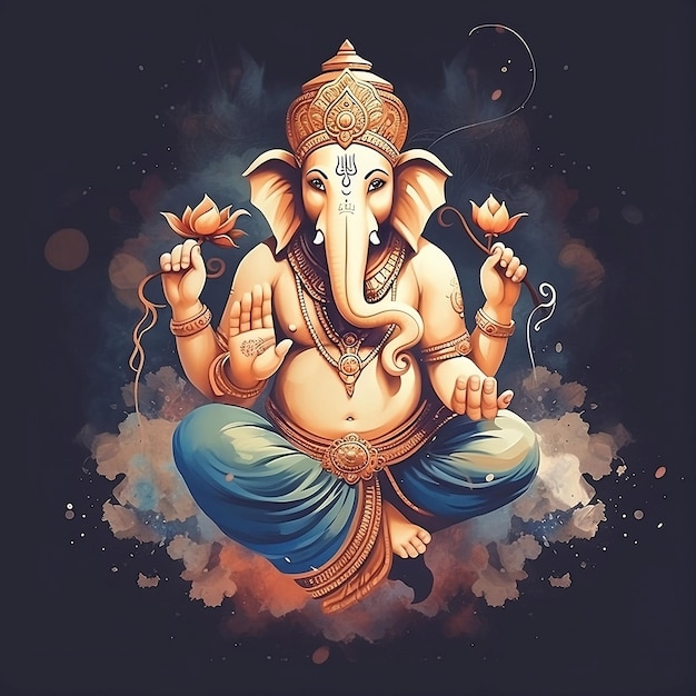 Foto lord ganesh vernice a colori