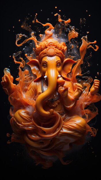 사진 인도 종교 축제인 ganesh chaturthi를 위한 lord ganesh 포스터