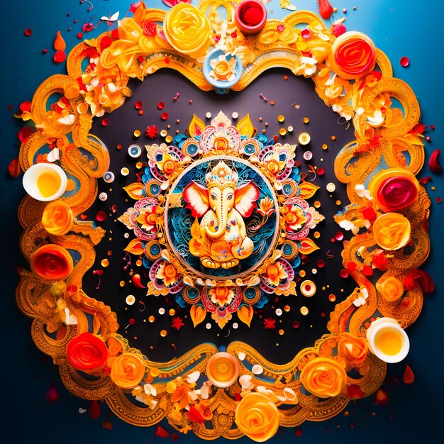 Lord Ganesh poster voor Ganesh Chaturthi een Indiaas religieus festival