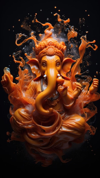 Foto lord ganesh-poster voor ganesh chaturthi, een indiaas religieus festival