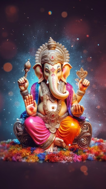 Lord ganesha full hd high resolution with lighting