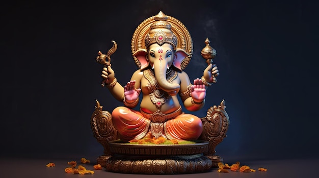 A Lord Ganesha for Ganesh Chaturthi The sacred object of the Hindus Generative Ai