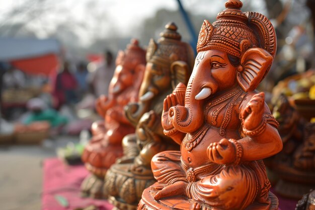 Photo lord ganesha idol in surajkund craft mela faridabad haryana india february 2020