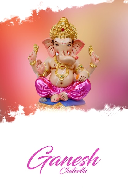 Foto scultura di lord ganesha, festival indiano di ganesh