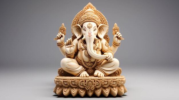 Lord Ganesha sculpture on white