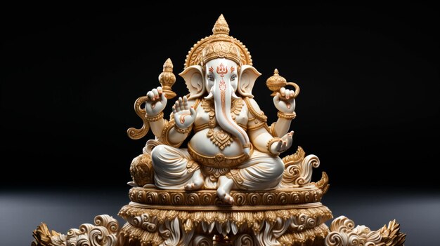 Lord ganesha sculpture on white