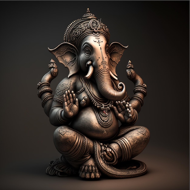 Lord ganesha sculptuur, achtergrond voor Ganesh chaturthi, generatieve ai