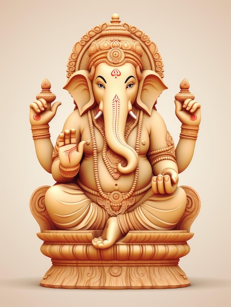 Lord Ganesha with his hands raised up