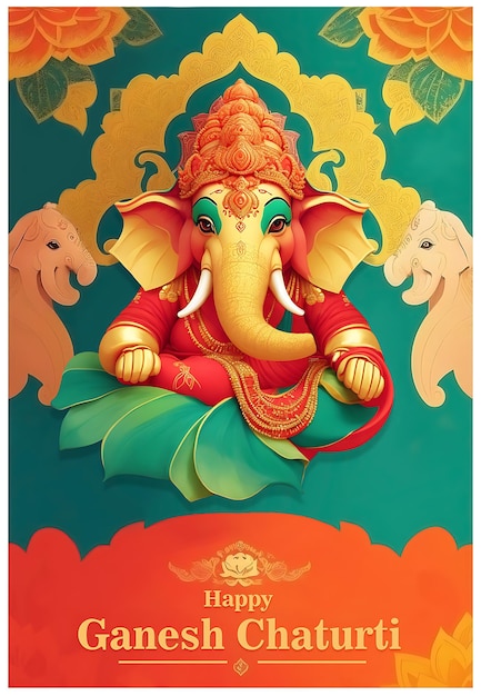 Foto lo sfondo di lord ganpati per il festival indiano di ganesh chaturthi