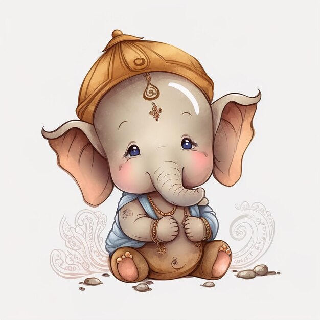 Lord Ganpati background for Ganesh Chaturthi festival of Indiaillustration