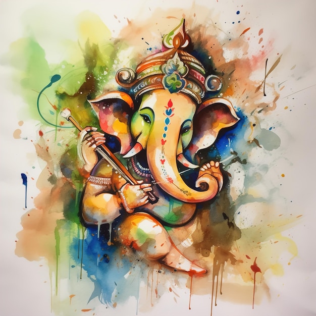 Lord Ganpati background for Ganesh Chaturthi festival of Indiaillustration