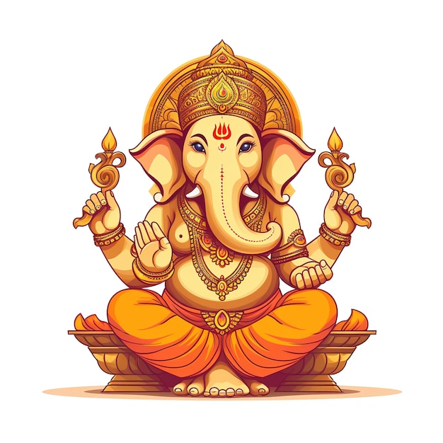 Lord Ganpati on Ganesh Chaturthi background Generative Ai