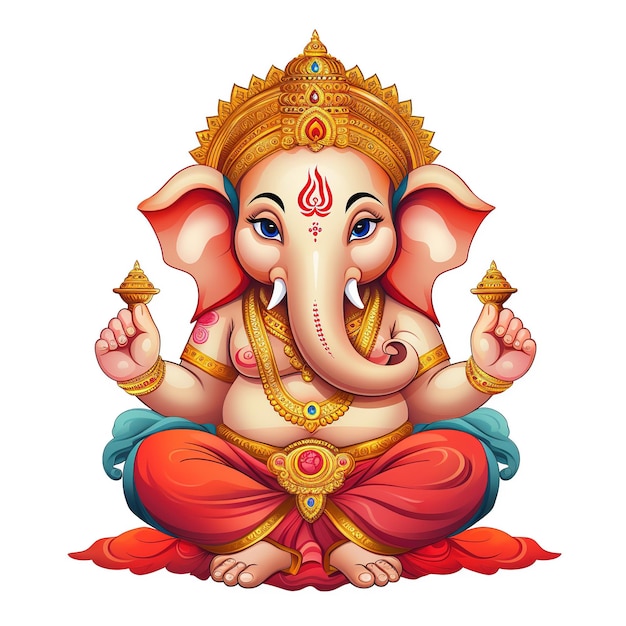 Lord Ganpati op Ganesh Chaturthi-achtergrond Generatieve Ai