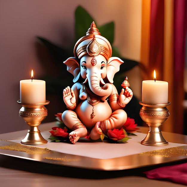 Photo lord ganpati statue for ganesh chaturthi festival of india