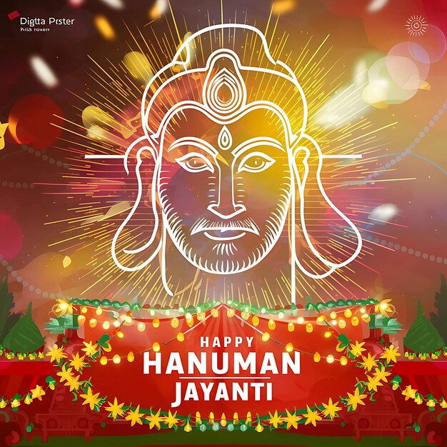 Photo lord hanuman for hanuman jayanti illustration design